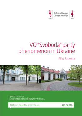 VO “Svoboda” Party Phenomenon in Ukraine