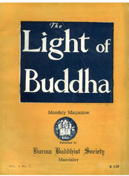 The Light of Buddha Vol I No 1, April, 1956
