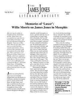 Willie Morris on James Jones in Memphis