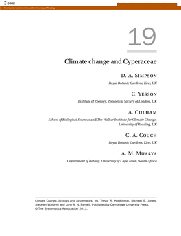 Climate Change and Cyperaceae 441