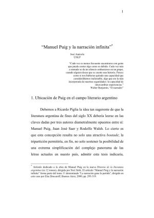 “Manuel Puig Y La Narración Infinita”*