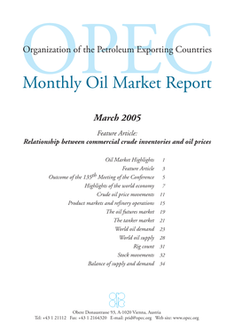 Monthly Oil Market Report