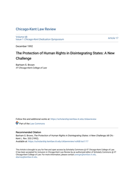 The Protection of Human Rights in Disintegrating States: a New Challenge