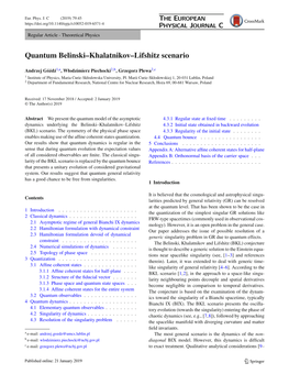Quantum Belinski–Khalatnikov–Lifshitz Scenario