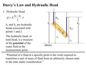 Darcy's Law and Hydraulic Head