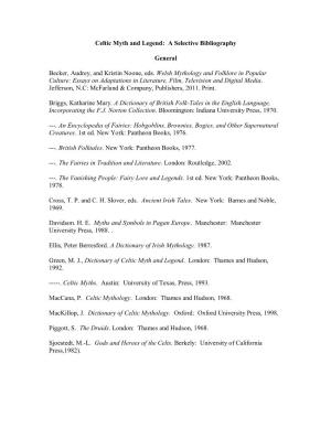 Medieval Tales and Legends: a Selective Bibliography