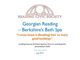 Georgian Reading – Berkshire's Bath