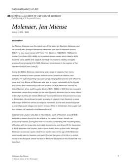 Molenaer, Jan Miense Dutch, C