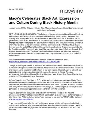 Macy's Celebrates Black Art, Expression and Culture During
