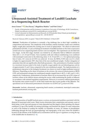 Ultrasound-Assisted Treatment of Landfill Leachate in a Sequencing