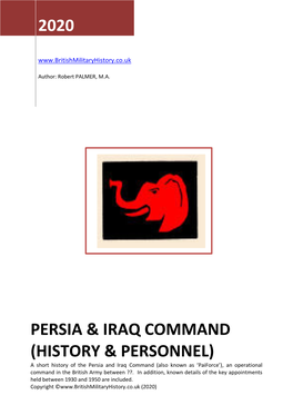 Persia & Iraq Command History & Personnel
