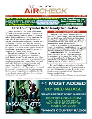 Country Rules Radio Nearly Two-To-One