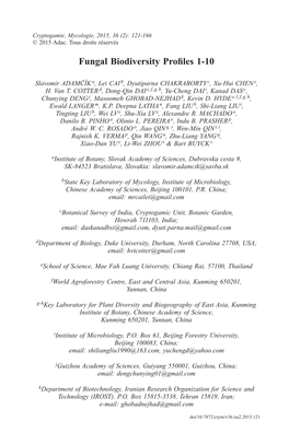 Fungal Biodiversity Profiles 1-10