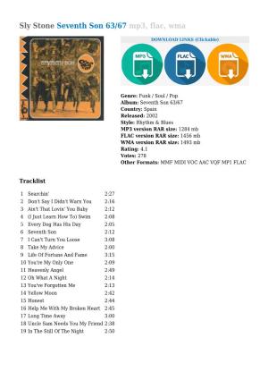 Sly Stone Seventh Son 63/67 Mp3, Flac, Wma