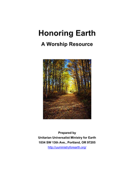 Honoring Earth: a Worship Resource
