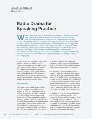 Radio Drama for Speaking Practice