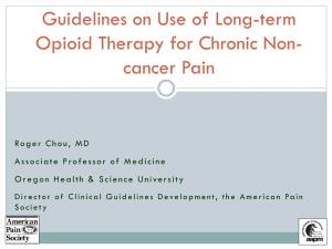 Chronic Opioid Therapy in Chronic Noncancer Pain