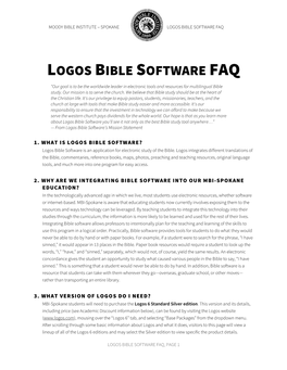 Logos Bible Software Faq