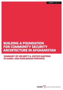 Building a Foundation for Community Security Architecture in Afghanistan