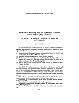 Scintillation Scanning with an Eight-Inch Diameter Sodium Iodide (Ti) Crystal1'2'3'4