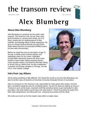 Alex Blumberg's Manifesto