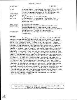 DOCUMENT RESUME ED 396 327 CS 215 382 TITLE Selected Papers