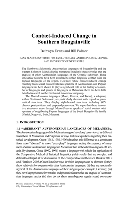 Contact-Induced Change in Southern Bougainville