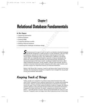 Relational Database Fundamentals
