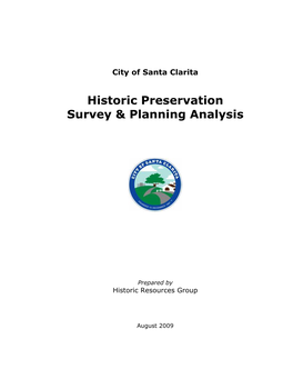 City of Santa Clarita Historic Preservation Survey & Planning