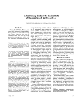 A Preliminary Study of the Marine Biota at Navassa Island, Caribbean Sea