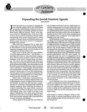 Expanding the Jewish Feminist Agenda Judith Plaskow