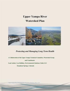 Upper Yampa River Watershed Plan Executive Summary May 2016