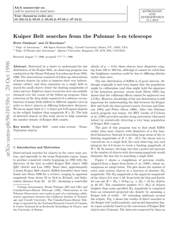 Kuiper Belt Searches from the Palomar 5-M Telescope