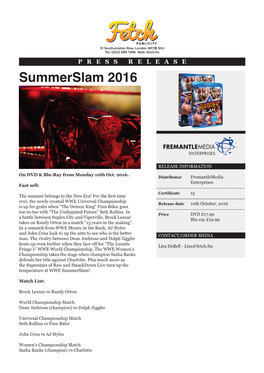 Summerslam 2016 Press Release.Indd