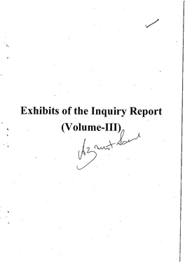 Exhibits Inquiry Report (Vol-III)