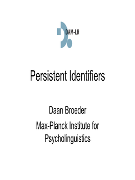 Persistent Identifiers