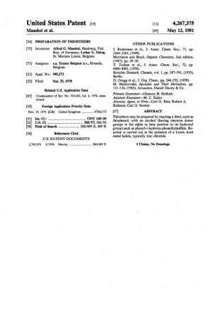 United States Patent (19) 11 4,267,375 Maasbol Et Al
