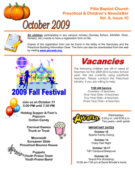 October 2009 Newsletter.Pub