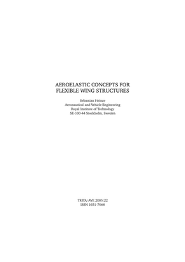 Aeroelastic Concepts for Flexible Wing Structures