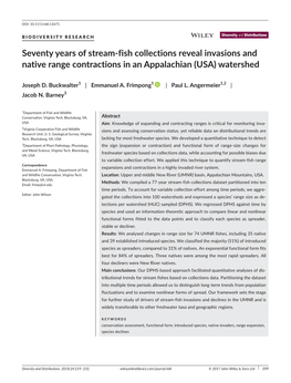 Seventy Years of Stream‐Fish Collections Reveal