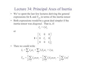Lecture 34: Principal Axes of Inertia • We’Ve Spent the Last Few Lectures Deriving the General