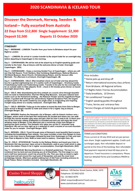 2020 Scandinavia & Iceland Tour