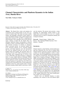 Channel Characteristics and Planform Dynamics in the Indian Terai, Sharda River