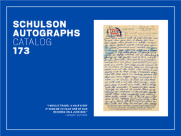 Schulson Autographs Catalog 173