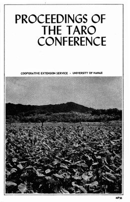 Proceedings of the Taro Conference