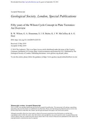 Fifty Years of the Wilson Cycle Concept in Plate Tectonics: an Overview