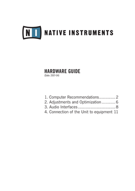 HARDWARE GUIDE (Date: 2007-04)