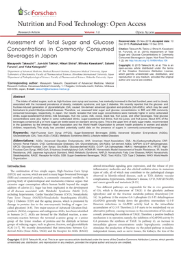 Assessment of Total Sugar and Glucoseconcentrations In