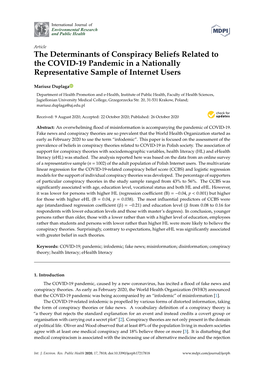 The Determinants of Conspiracy Beliefs Related to the COVID-19 Pandemic in a Nationally Representative Sample of Internet Users