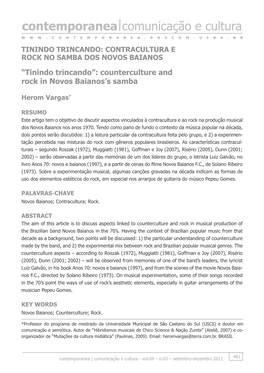 Contracultura E Rock No Samba Dos Novos Baianos
